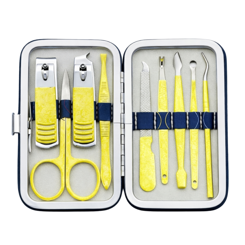 Kit Manicure Profissional Maleta Portátil Cuidados Com Unha Cortador de Unha Maleta 9 Peças