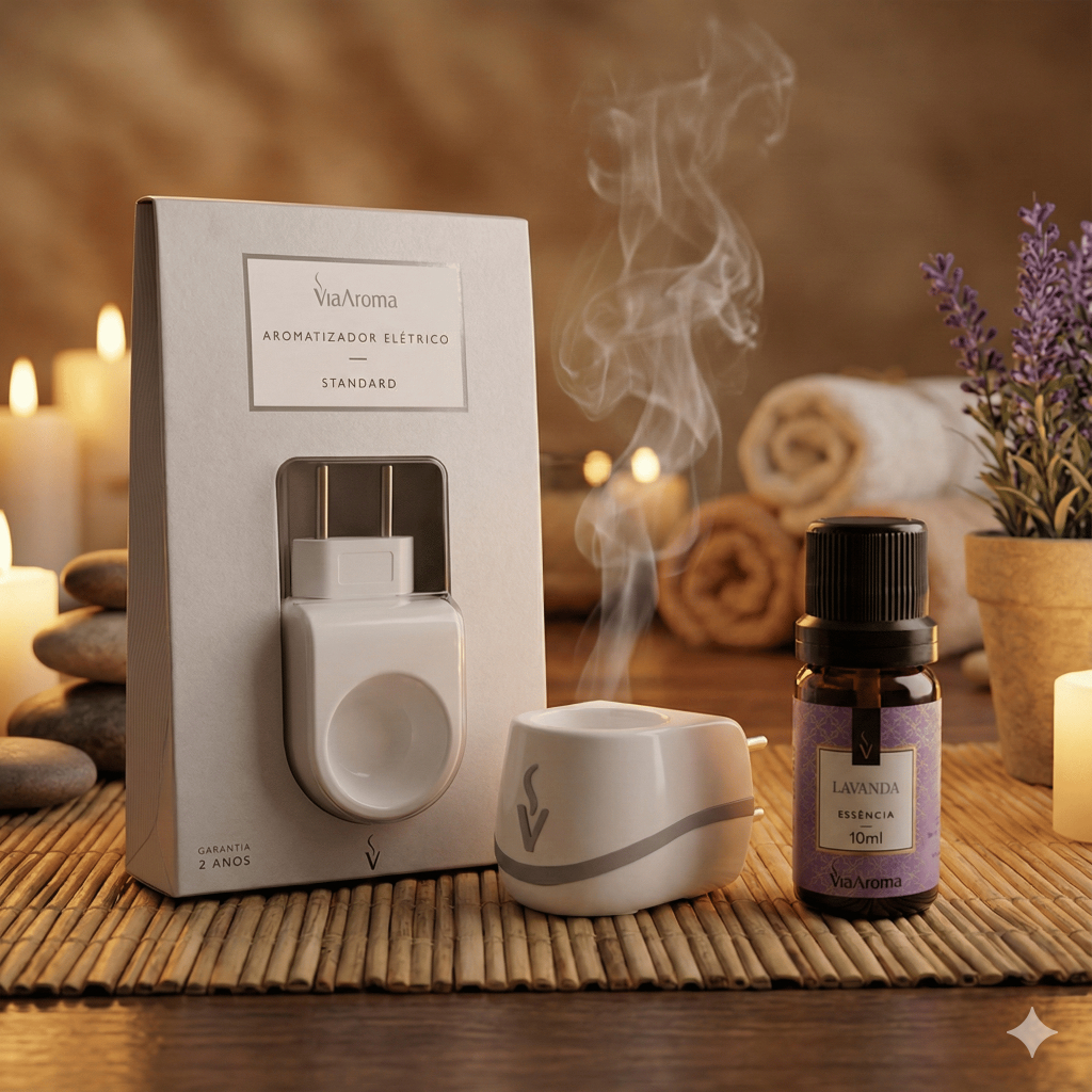 Aromatizador Via Aroma Elétrico Com Essência Standard Via Aroma Bivolt Difusor ENVIO IMEDIATO! em Oferta na Shopee