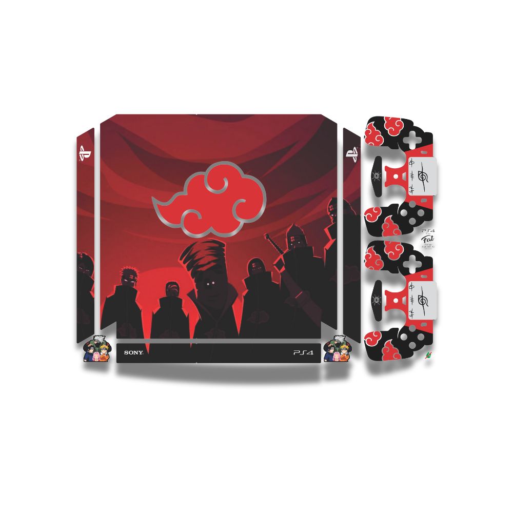 Adesivo Skin Playstation Ps4 Fat + Controles Naruto Akatsuki