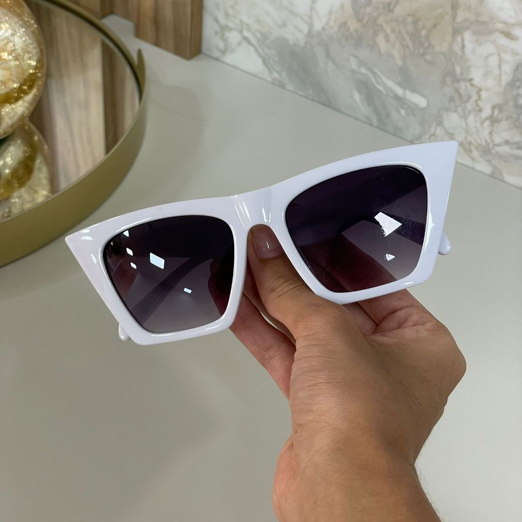 Óculos de sol Feminino Armação Quadrada e Gatinho Médio para rosto Oval Modelo Dalila 2