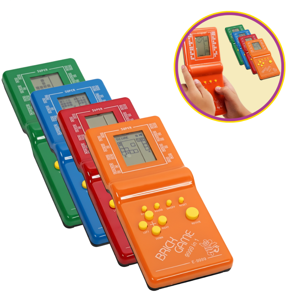 Kit 4 Videogame Portátil Clássico Infantil Retrô Com Jogos Game Retro 9999 In 1 Brick