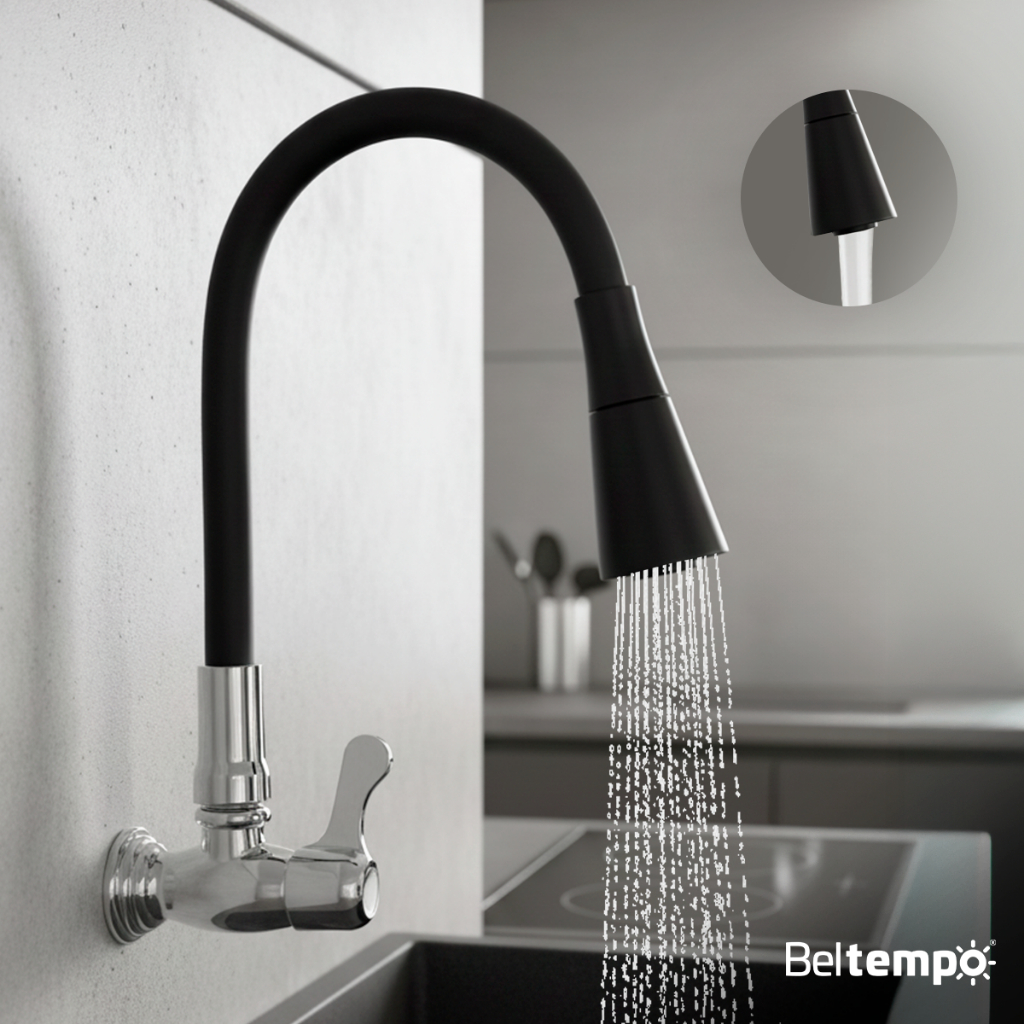 Torneira Cozinha Gourmet Flexível 2 Jatos Preto Beltempo em Oferta na Shopee