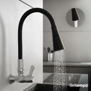 Torneira Cozinha Gourmet Flexível 2 Jatos Preto Beltempo em Oferta na Shopee