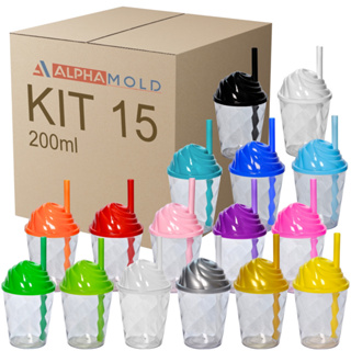 15 Copos Cristal Tampa Chantilly 200ml Festa Balada Brinde Festa comemoração Show Cores Celebração em Oferta na Shopee