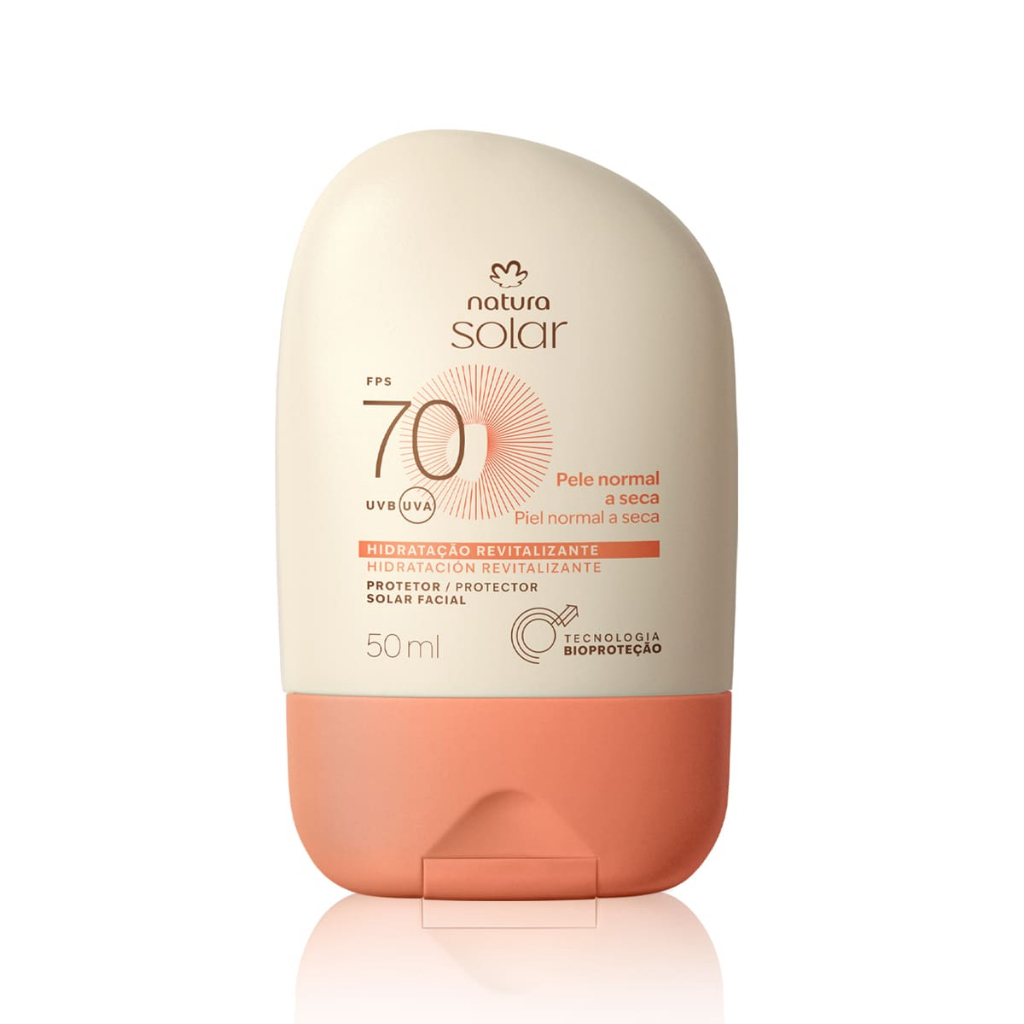 Protetor Solar Facial Pele Normal a Seca FPS 70 Natura Solar 50 ml - Natura