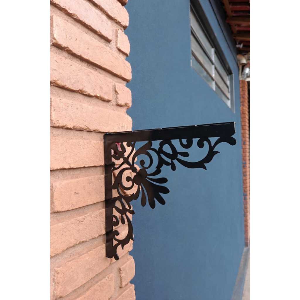 Suporte Para Prateleira Mão Francesa Colonial Ferro Fundido Cantoneira Decoração