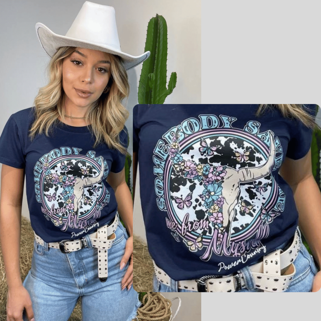Camiseta, T-shirt, Blusinha Blusa Feminina Estampada Country promoção