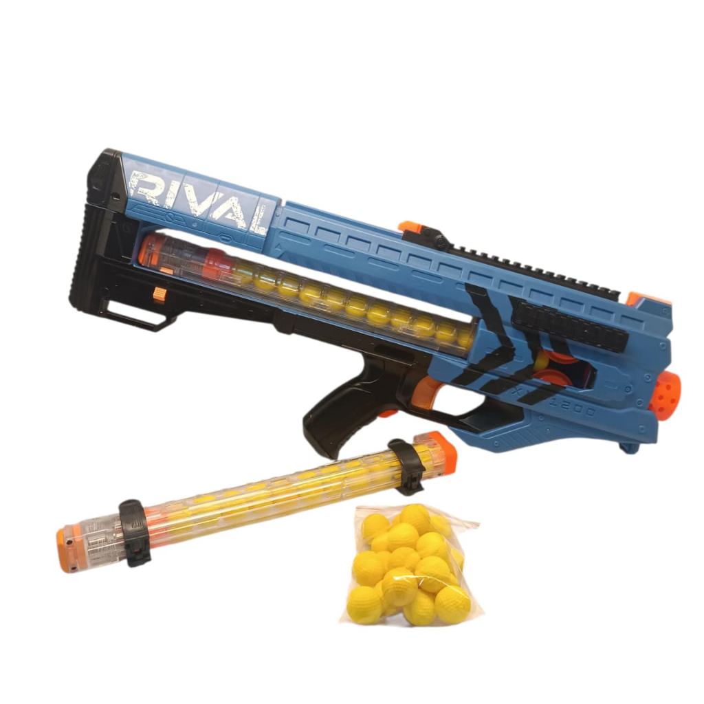 Nerf Rival Zeus Blaster Mxv1200 Lançador Azul + Bolas Azul (Usado)