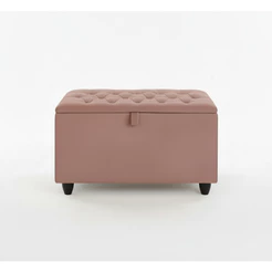 Baú Recamier Divã Sara Capitonê 80cm Tecido Suede Macio Estrutura Madeira Para Cama Solteiro Quarto - AV