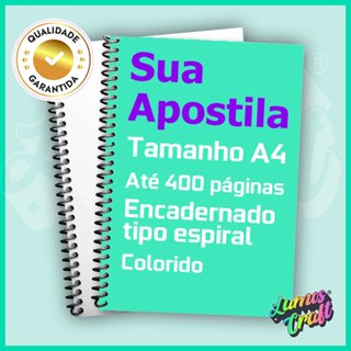 Impressão e Encadernação de Apostila - Impressão Colorida - 1 Encadernação Inclusa em Oferta na Shopee