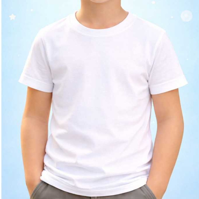 Camiseta Branca Infantil Escolar Unissex