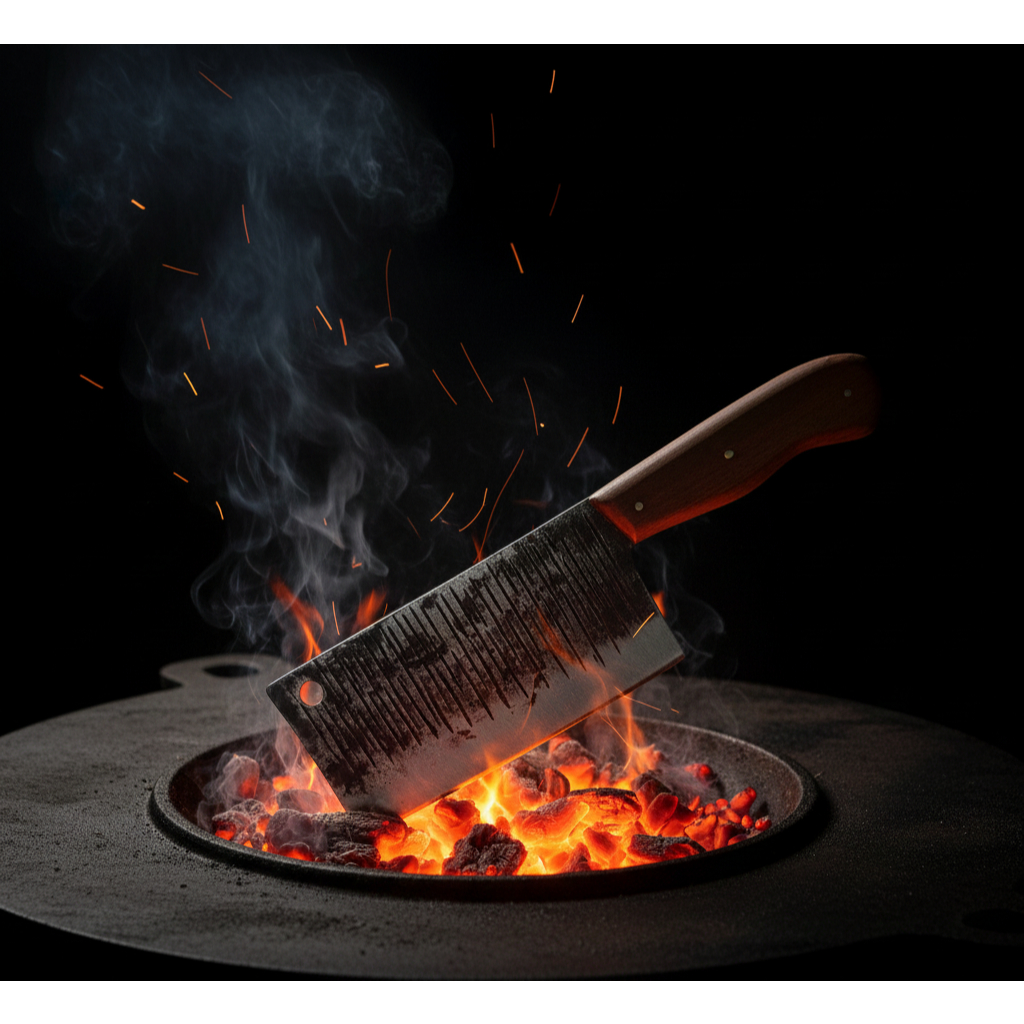 Cutelo Artesanal De Disco De Arado - Brut Forge Com Sulcos