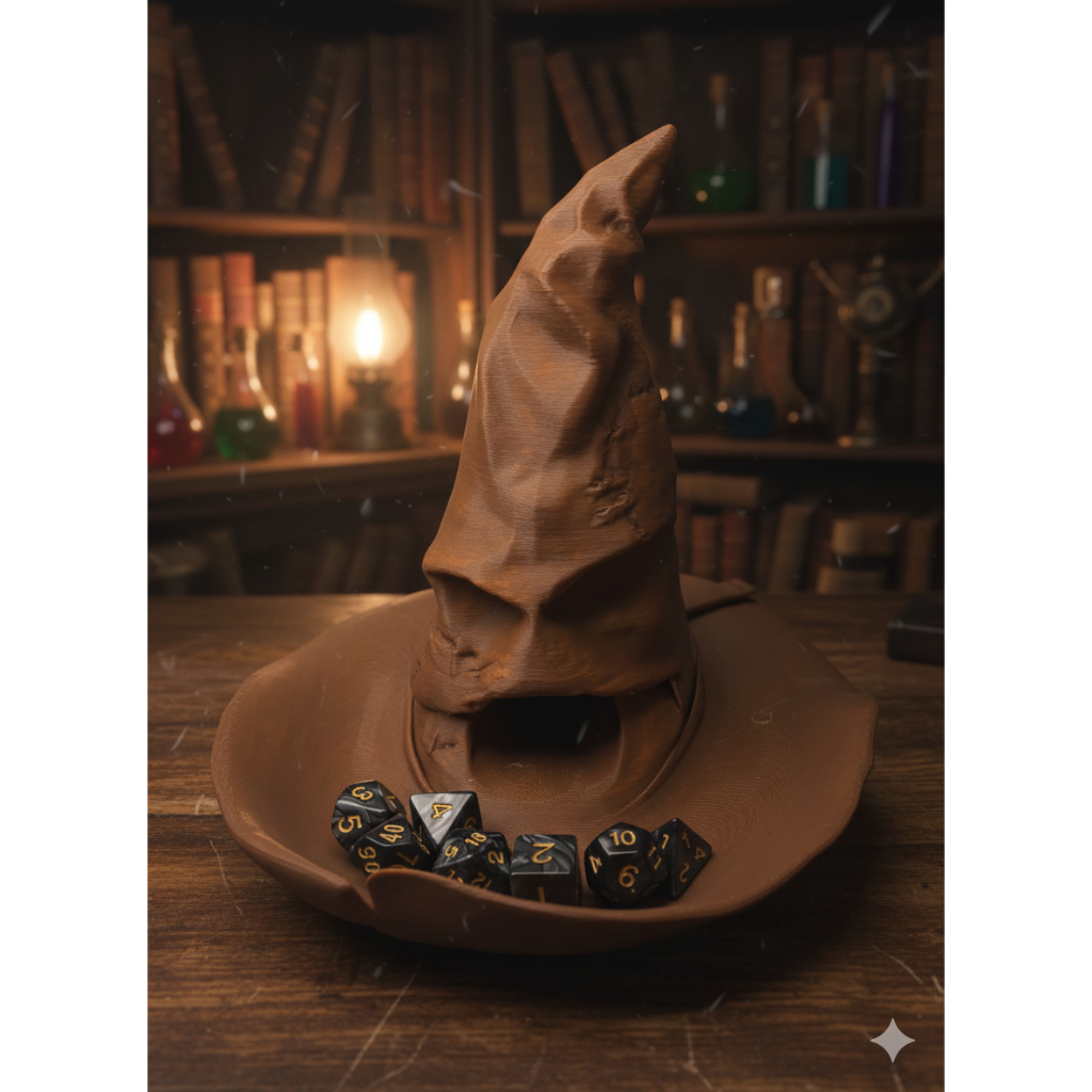 Torre de Dados RPG Chapéu Seletor Harry Potter  Dice Tower para D&D e RPG de Mesa