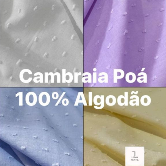 2 Metros De Tecido Cambraia Poá Pipoquinha 100% Algodão (2m x 1,50m)