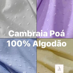 2 Metros De Tecido Cambraia Poá Pipoquinha 100% Algodão (2m x 1,50m)