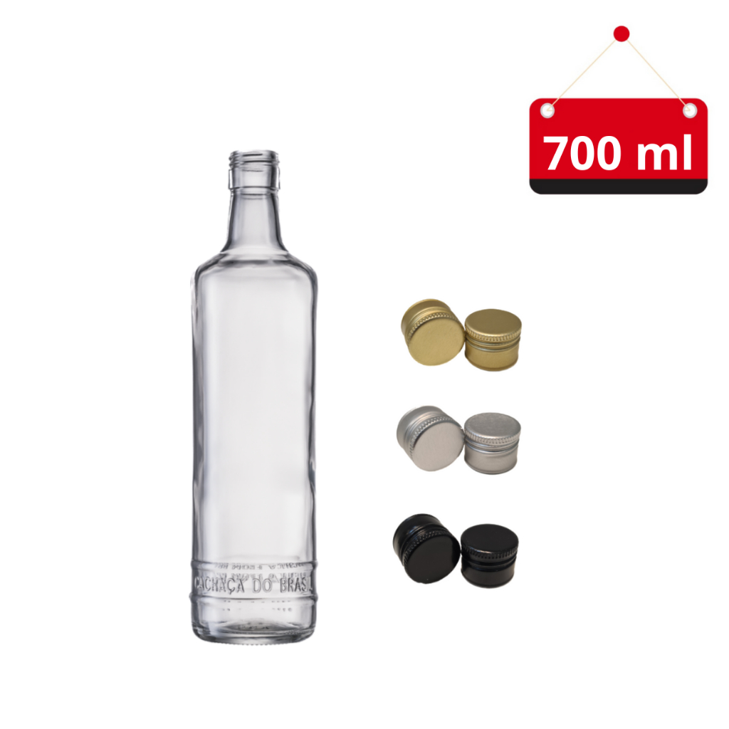12 Un. Garrafa de Vidro Cachaça Do Brasil 700 ml com tampa e lacre em Oferta na Shopee