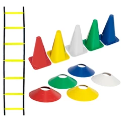 Kit Funcional Agilidade 5 Chapéus + 5 Cones e Escada