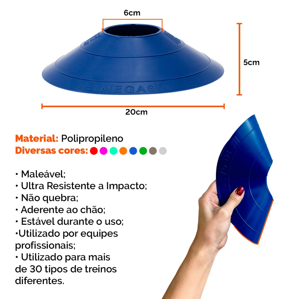 Kit Funcional Agilidade 5 Chapéus + 5 Cones e Escada