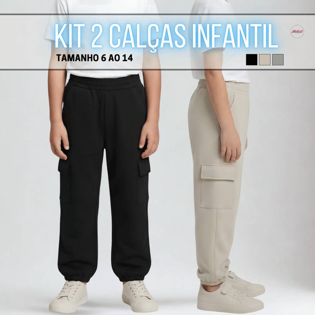 Kit 2 Calça Alfaiataria Infantil Menino Masculino Tamanho Ideal Tecido Qualidade Alta Confortavel em Oferta na Shopee