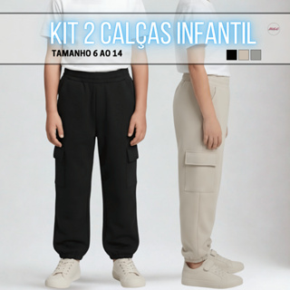 Kit 2 Calça Alfaiataria Infantil Menino Masculino Tamanho Ideal Tecido Qualidade Alta Confortavel em Oferta na Shopee