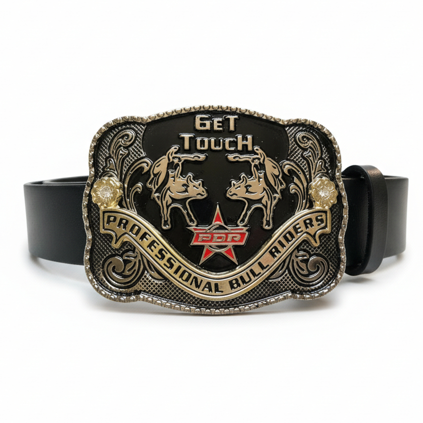 Cinto Country Cowboy de Couro Legítimo Unissex Pbr SC50