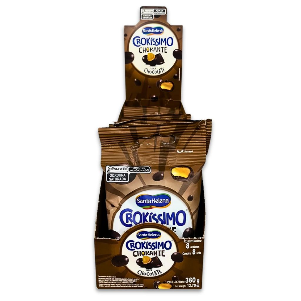 Caixa 8un Amendoim Chocolate 360g Crokíssimo Santa Helena
