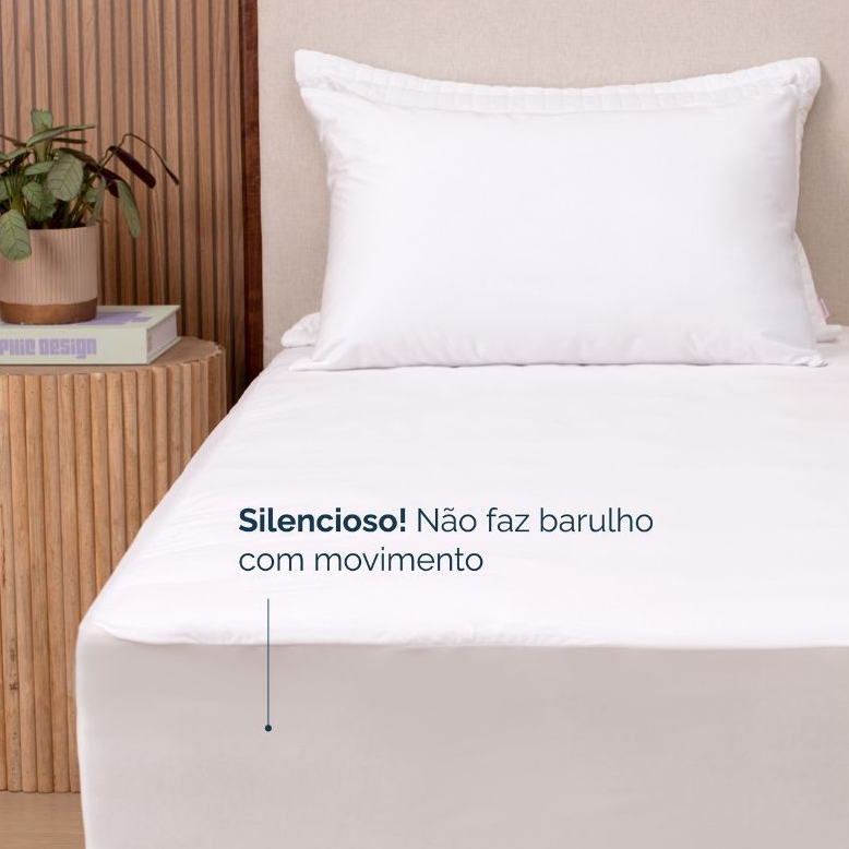 Protetor de Colchão Premium 100% Impermeável Com Elástico para Cama Solteiro - Capa SUPER SILENCIOSO