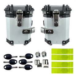 Kit Par Baú Bauleto Lateral 35 Litros ACM Alumínio Prata + Suporte