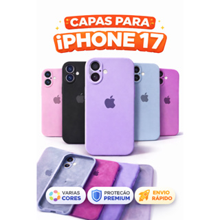 Capinha Aveludada Premium iPhone 17 com Proteção Fechada para Câmera em Oferta na Shopee