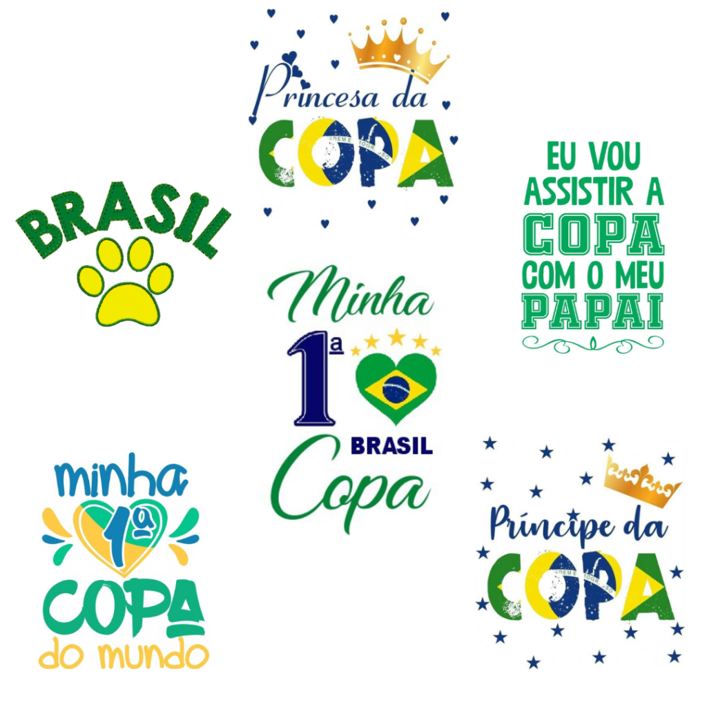 Aplique Termocolante Copa do Mundo Brasil 6 unidades 12 cm