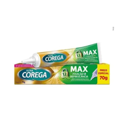 Corega Ultra Creme Dentaduraas Sabor Menta 70g em Oferta na Shopee