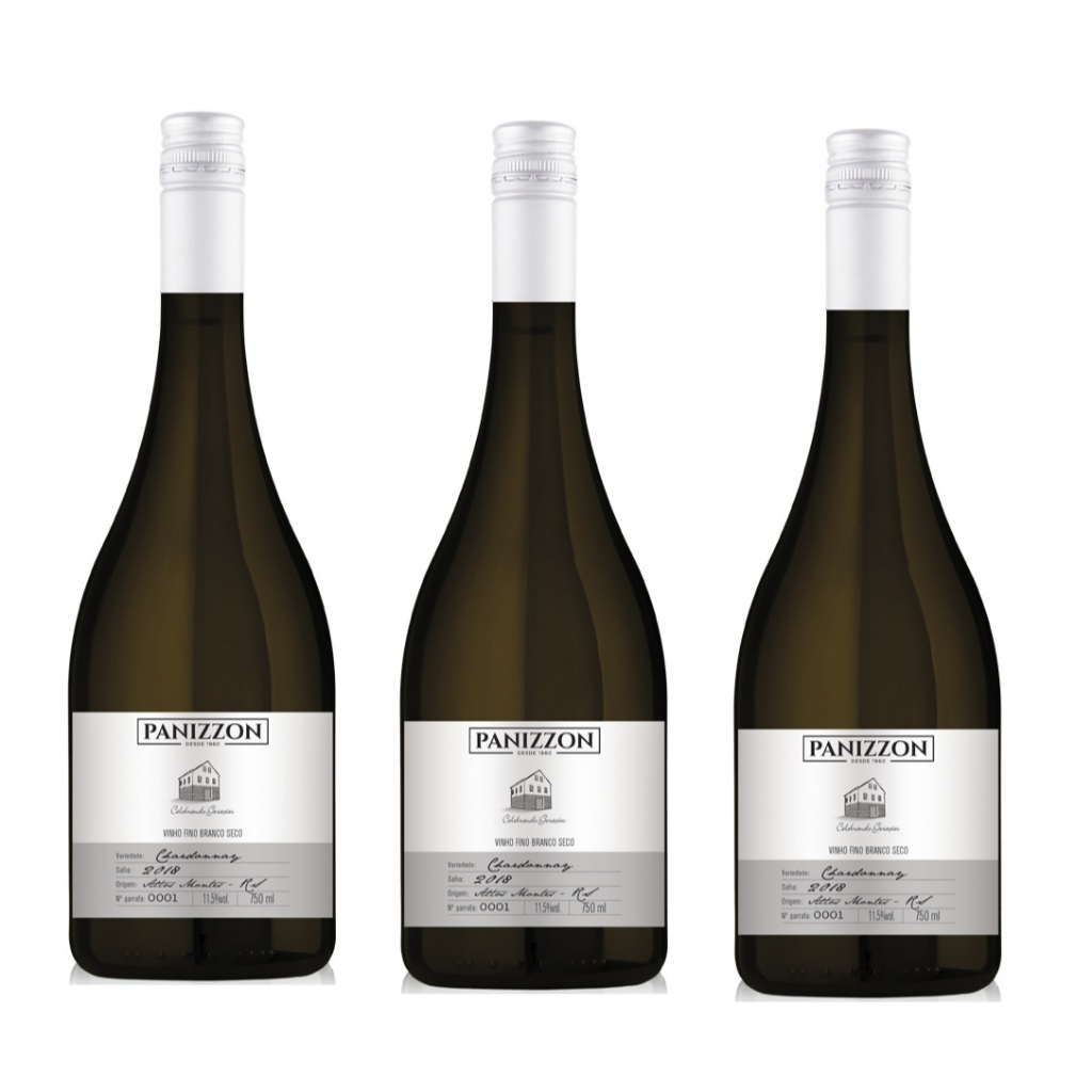 Kit  VERAO 03 Unidades Vinho Braco Seco Panizzon Chardonnay 750ml + Taça de Acrilico de Presente em Oferta na Shopee