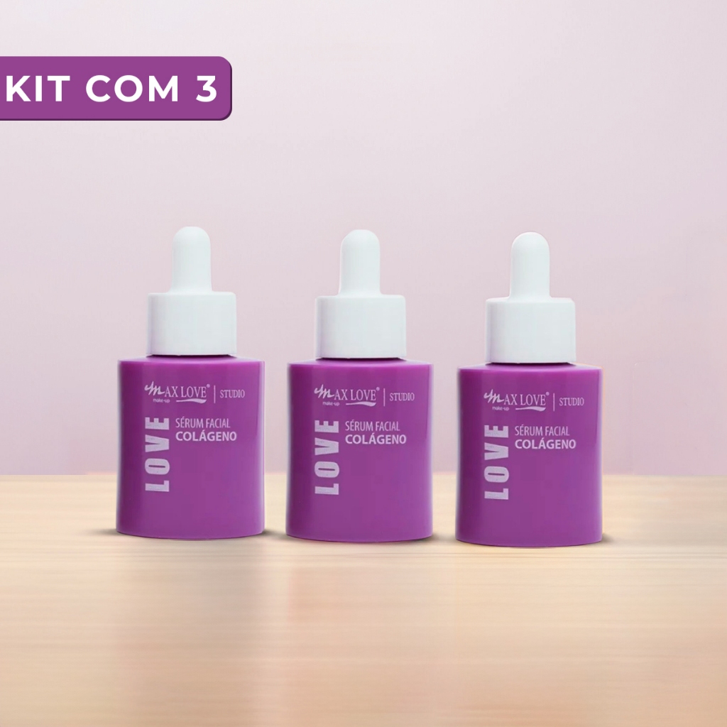 Kit Sérum Facial Colágeno 30ml Max Love Hidratante Cuidados com a Pele Rosto em Oferta na Shopee