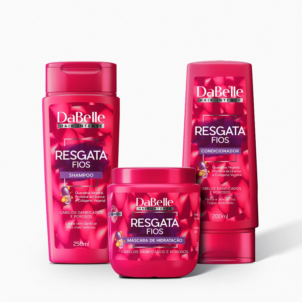 Kit DaBelle Hair Intense Resgata Fios Shampoo + Condicionador + Máscara 400g (3 produtos) em Oferta na Shopee
