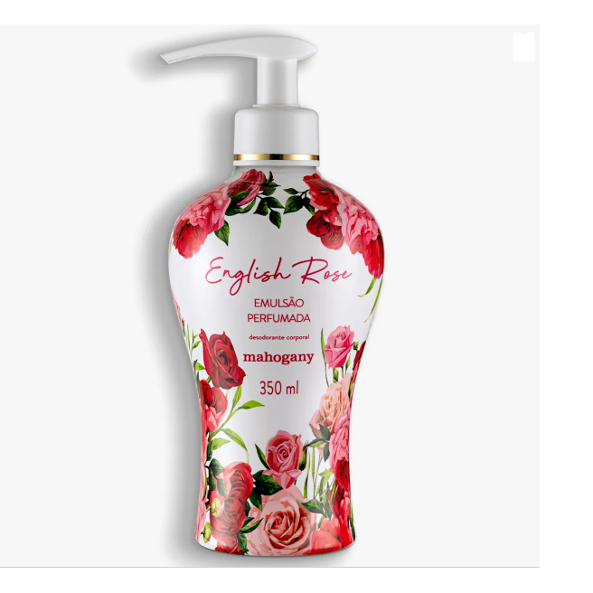 Hidratante Mahogany English Rose Emulsão Perfumada 350ml - Delicada e Romântica