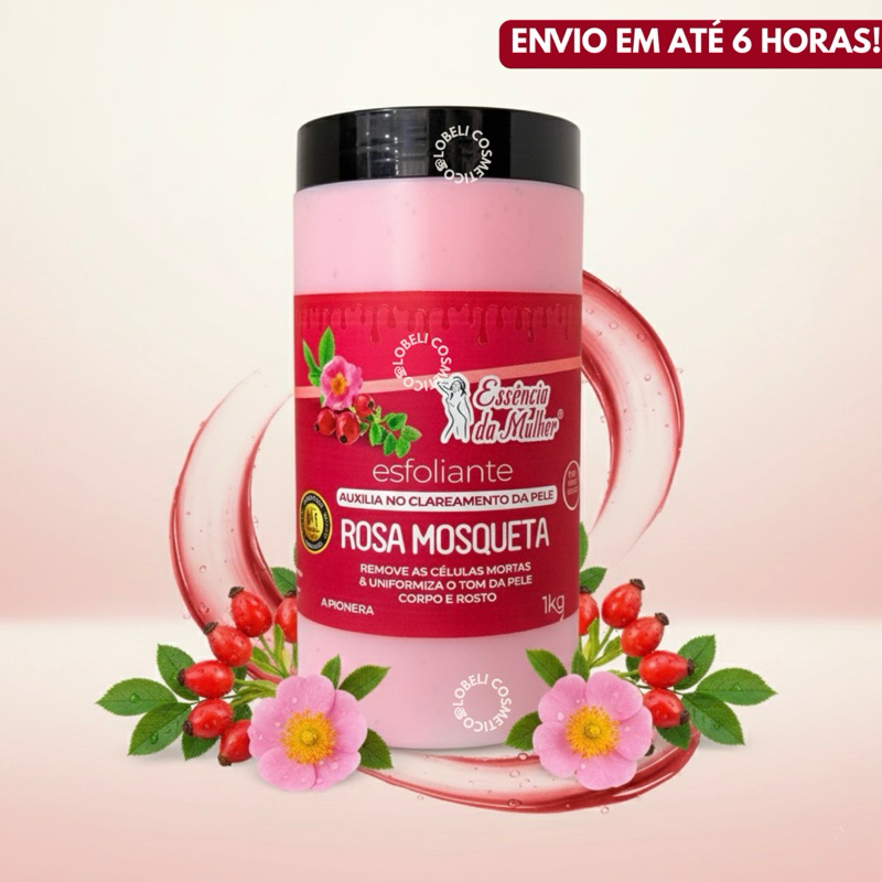 Esfoliante Rosa Mosqueta 1kg Essência da Mulher Clareador de Pele, Rosto e Corpo skincare em Oferta na Shopee