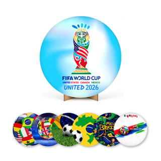 Capa Painel Redondo 50cm Festa Decoração Tema Copa do Mundo Futebol 2026 Brasil Tecido Sublimado em Oferta na Shopee