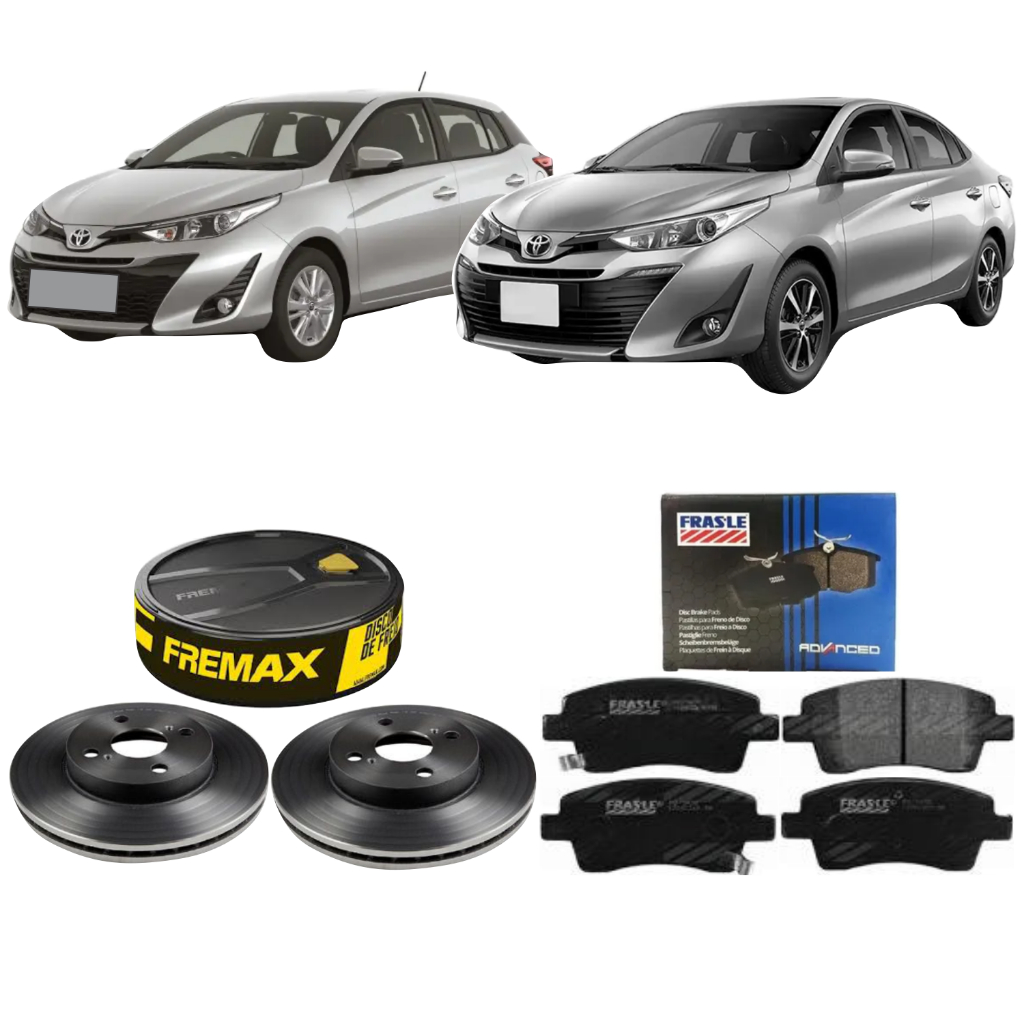 Kit Disco Fremax + Pastilha De Freio Dianteiro Frasle Yaris Hatch/ Sedan 1.3 1.5 2018 A 2025
