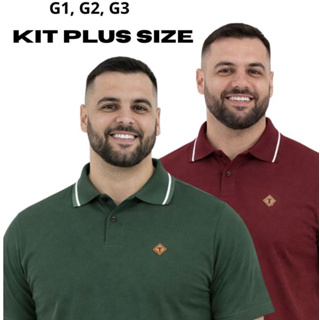 Kit Camiseta Polo Plus Size Masculina Extra Grande 100% Algodão G1 G2 G3 em Oferta na Shopee