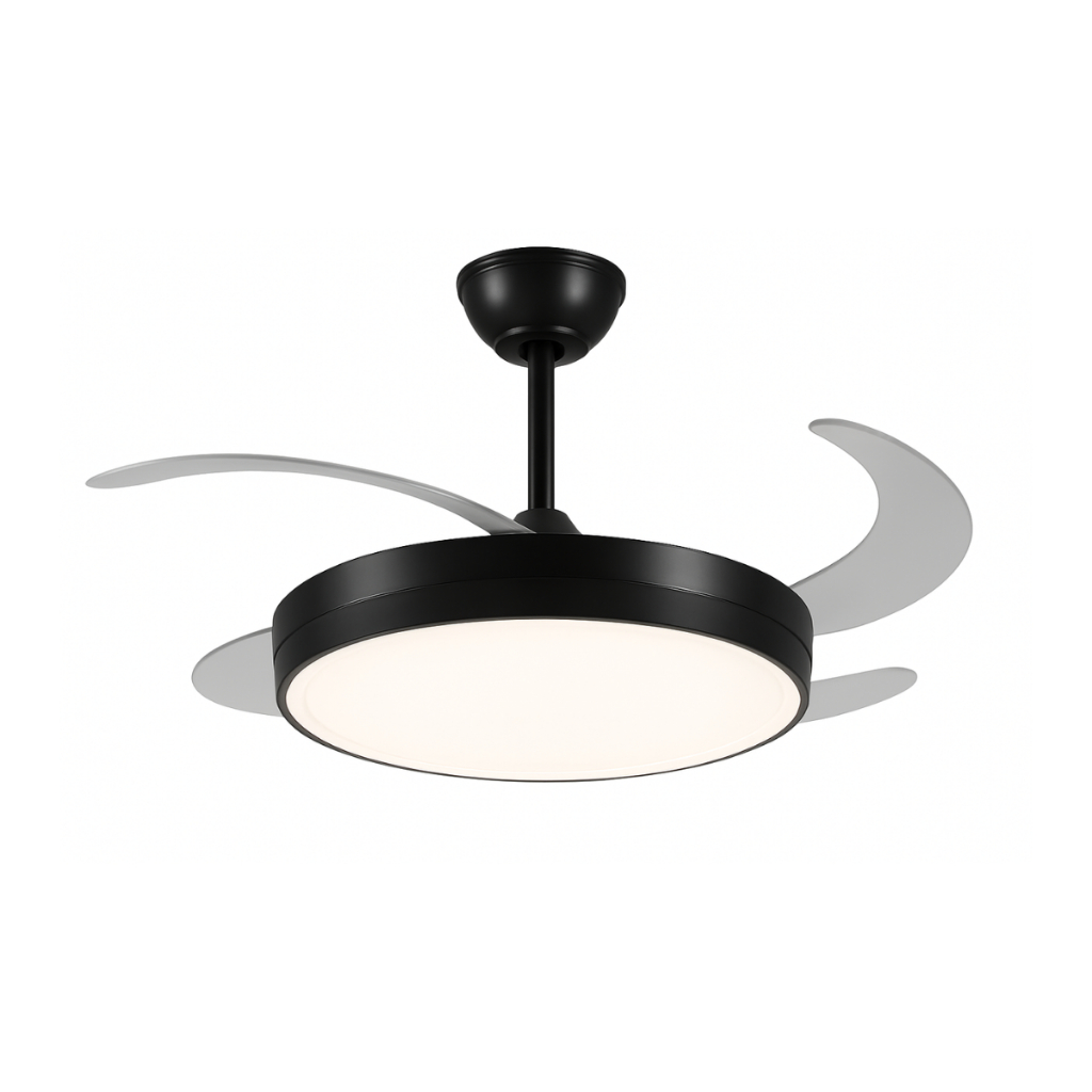 Ventilador de Teto com Luz Led 36w Dimerizável Retrátil 6 Velocidades