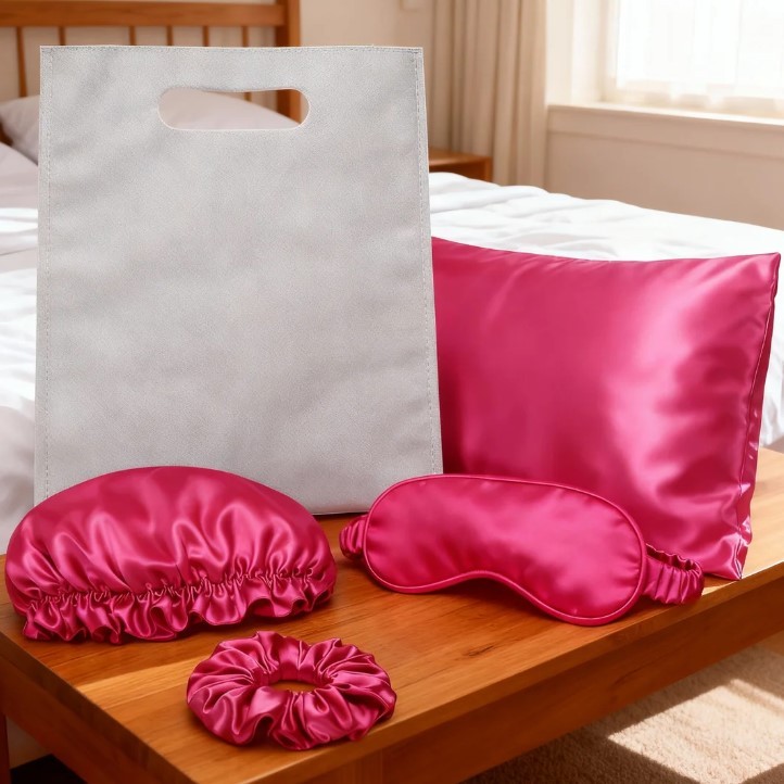 FESTA DO PIJAMA  =  1 MÁSCARA DE DORMIR + 1 SCRUNCHIE / XUXINHA + TOUCA CHARMOSINHA + FRONHA 50X70 + BOLSA DE TNT