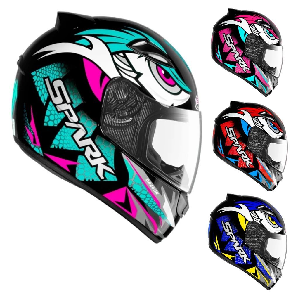 Capacete Esportivo Moto Spark Dragon Masculino/Feminino Com Narigueira Ebf em Oferta na Shopee