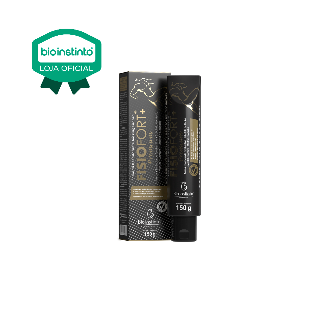 12 UN POMADA FISIOFORT PREMIUM 150g massageadora desodorante Bio instinto dores musculares treino