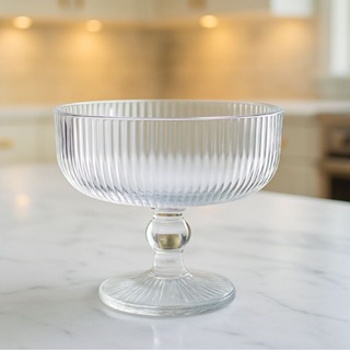 Jogo de 06 Taças de Sobremesa 320ML Vidro Sorvetes Doces Transparente Canelado Luxo Resistente em Oferta na Shopee