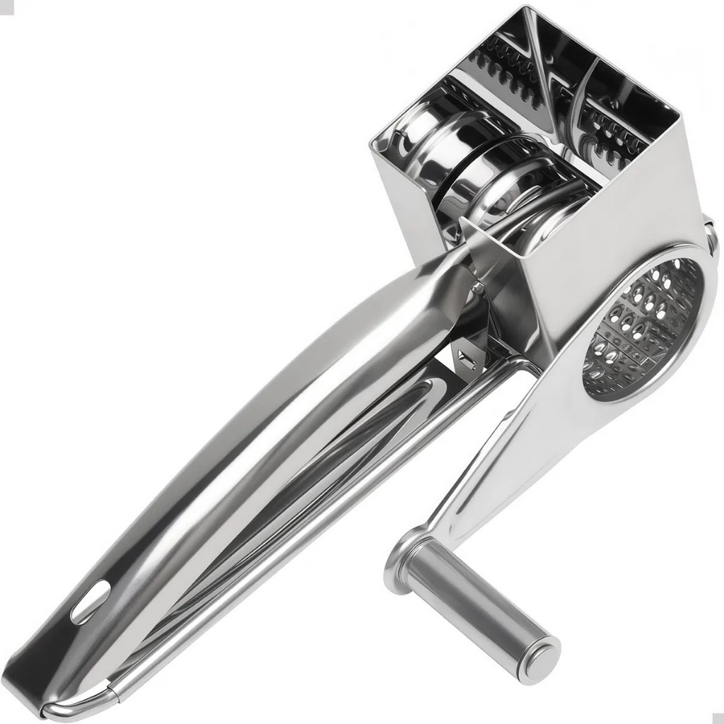Ralador Queijo Giratório Inox Manual Manivela Profissional