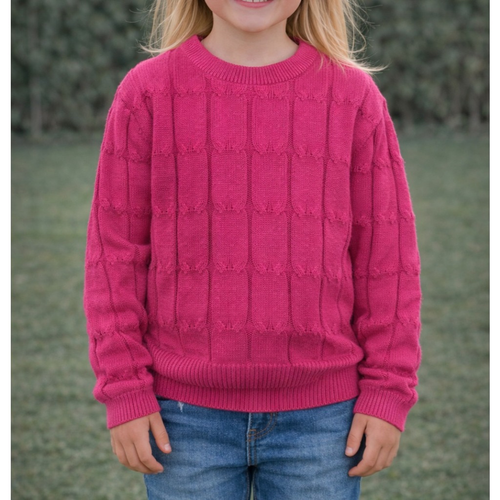 Sueter Trança Trico Inverno Feminino Infantil Qualidade Premium