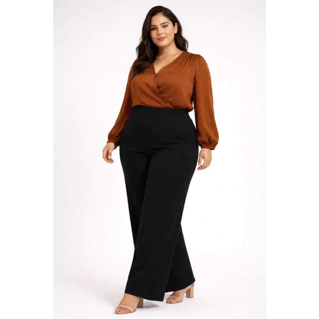 Calça pantalona PLUS SIZE feminina cintura alta com bolso todas as ocasiões em Oferta na Shopee