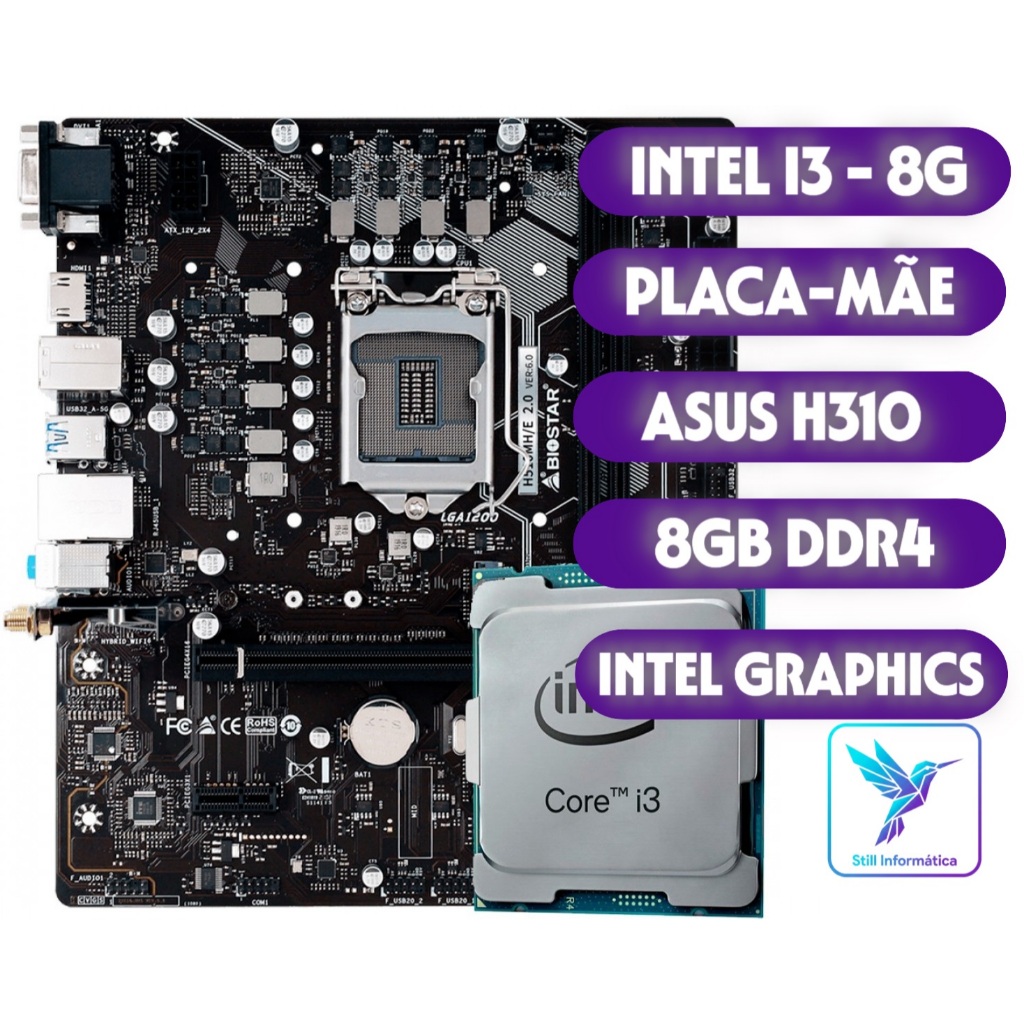 Kit Gamer Barato i3 10ª Geração +  Placa Asus + 16gb Ddr4 i3 10105F i3 10100F HDMI PCI Express Kit Gamer e Escritório!!!