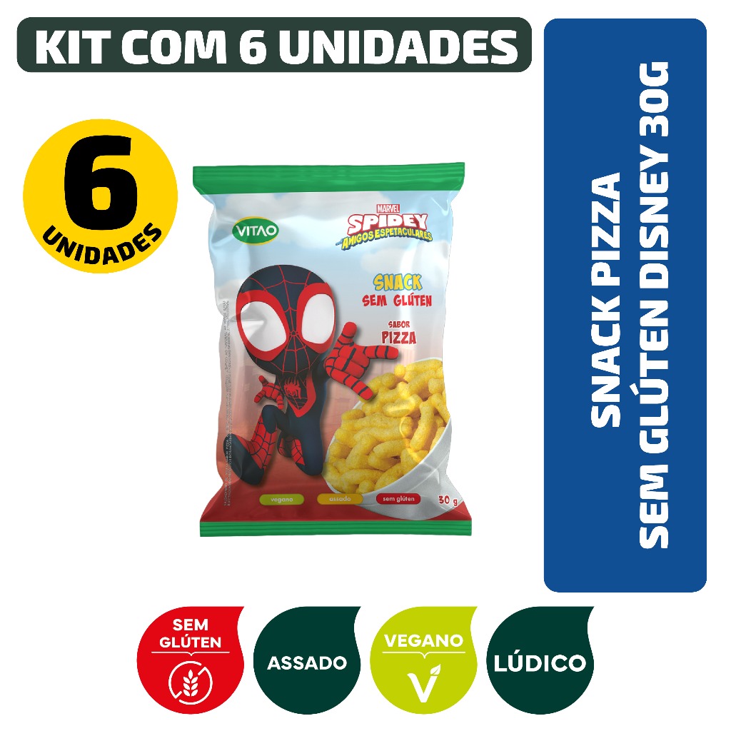 Kit Snack Pizza Sem Glúten Disney 30G - 6 Unidades