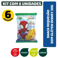 Kit Snack Requeijão Sem Glúten Spidey Man Disney 30G - 6 Unidades